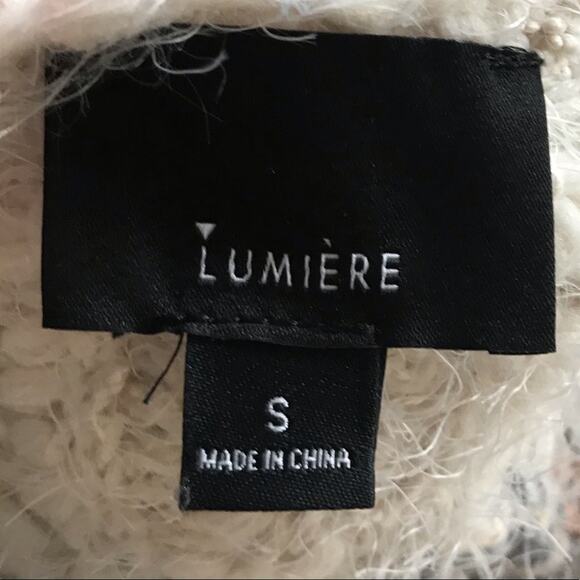 Lumiere Boxy Oversized Crop Eyelash Sweater Soft Size Small - Picture 7 of 7